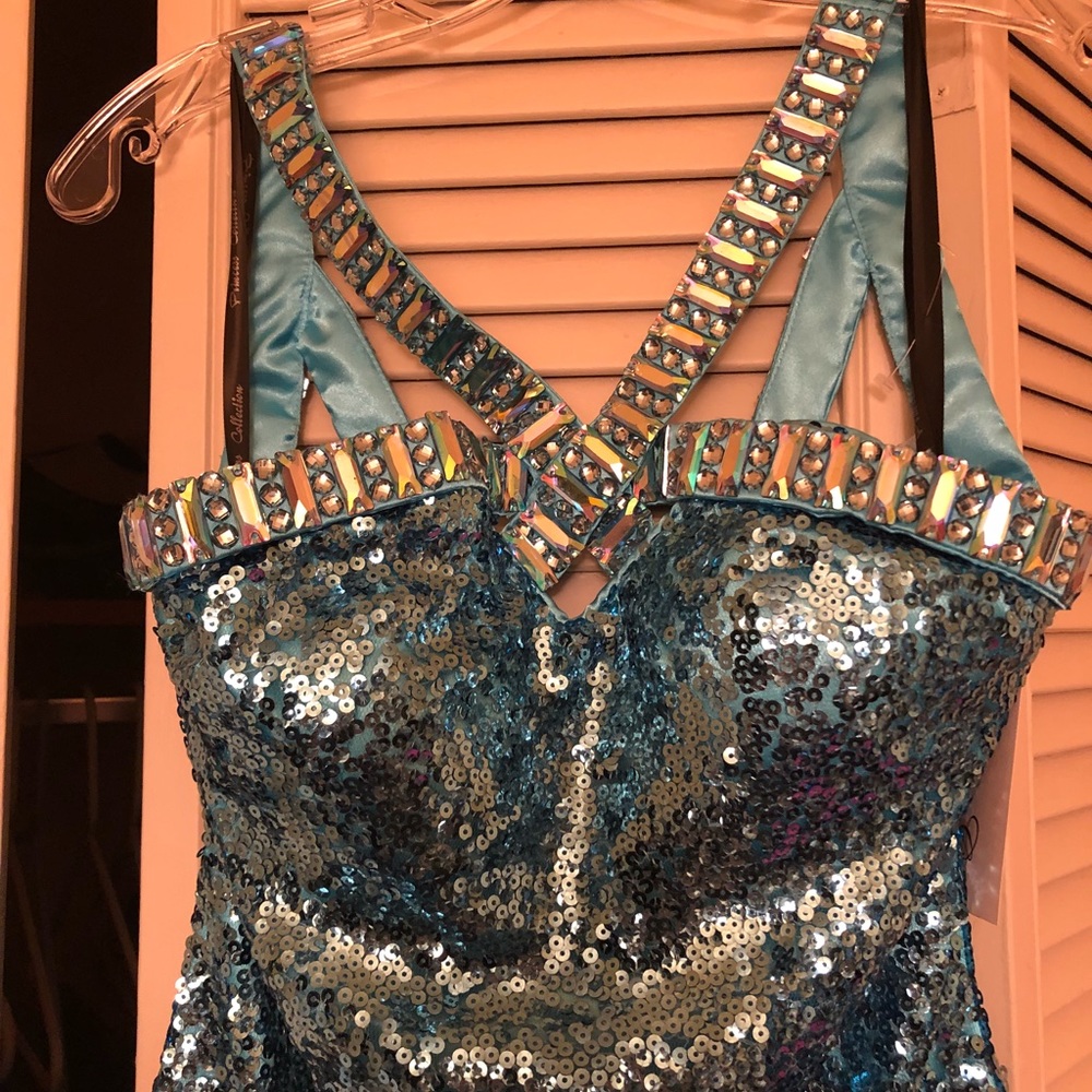 Sky Blue Pageant/Prom Dress Size 6 - Picture 5 of 7